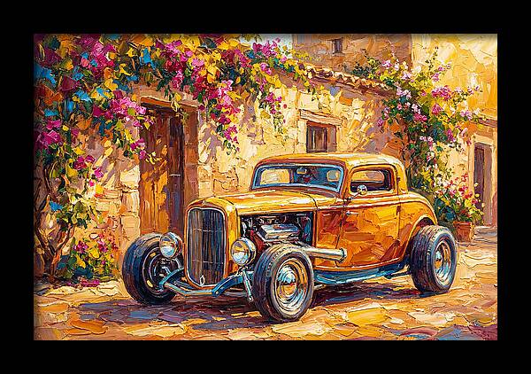 Hot Rod In A Mediterranean Setting