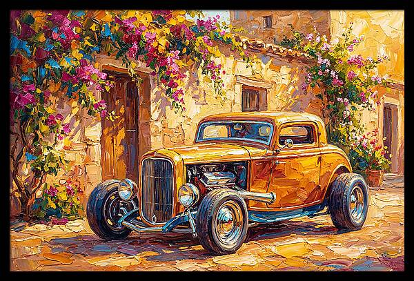 Hot Rod In A Mediterranean Setting