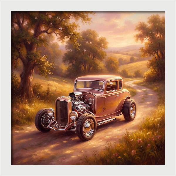 Hot Rod In A Serene Landscape