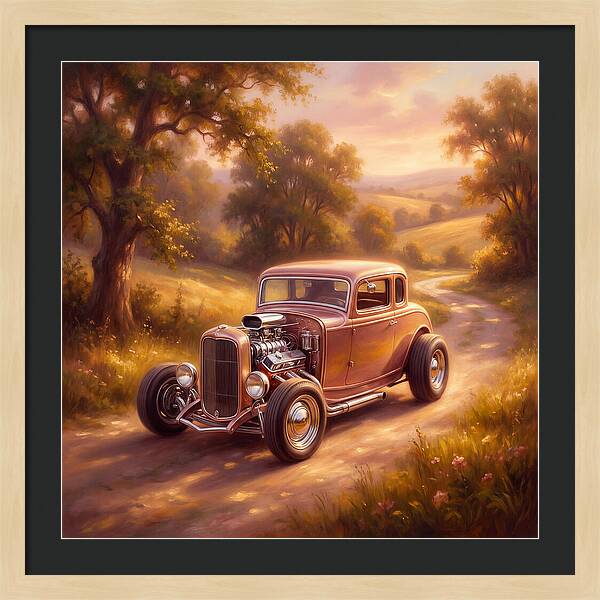 Hot Rod In A Serene Landscape