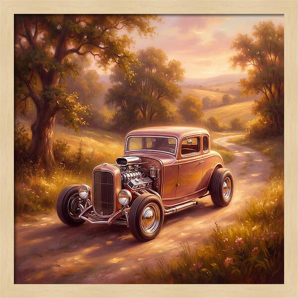 Hot Rod In A Serene Landscape