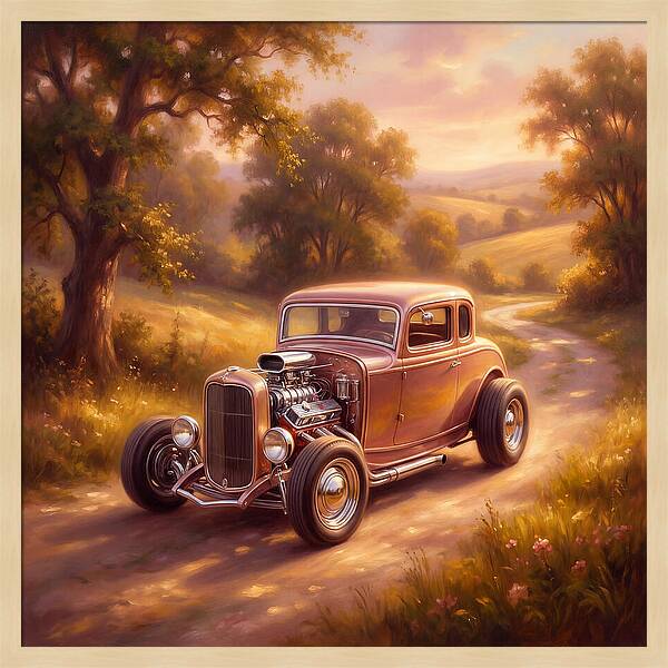 Hot Rod In A Serene Landscape