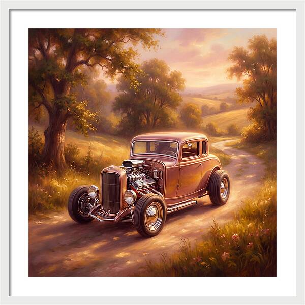 Hot Rod In A Serene Landscape