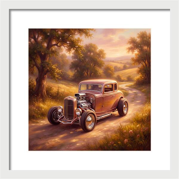 Hot Rod In A Serene Landscape