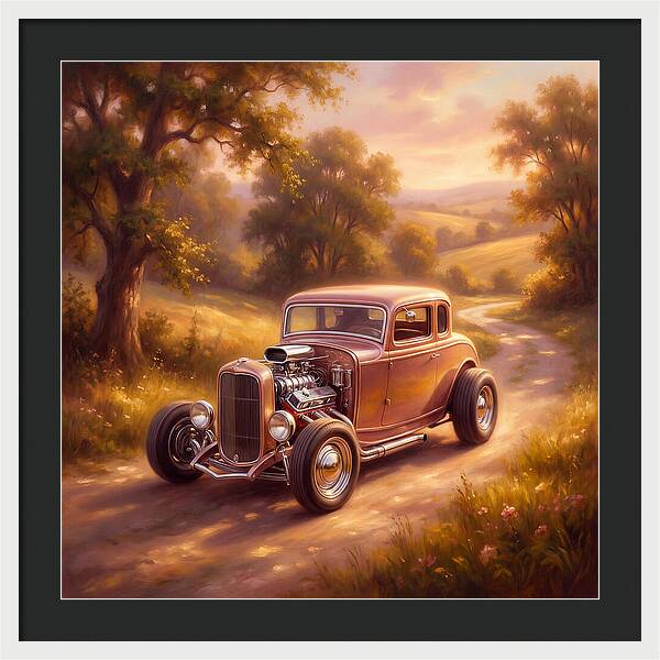 Hot Rod In A Serene Landscape