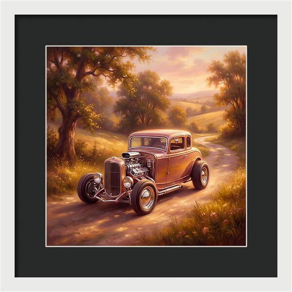 Hot Rod In A Serene Landscape
