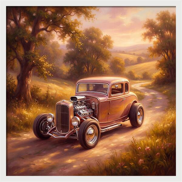 Hot Rod In A Serene Landscape