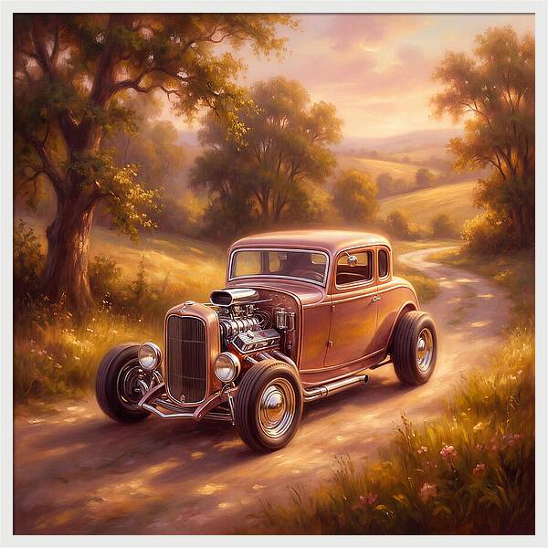 Hot Rod In A Serene Landscape