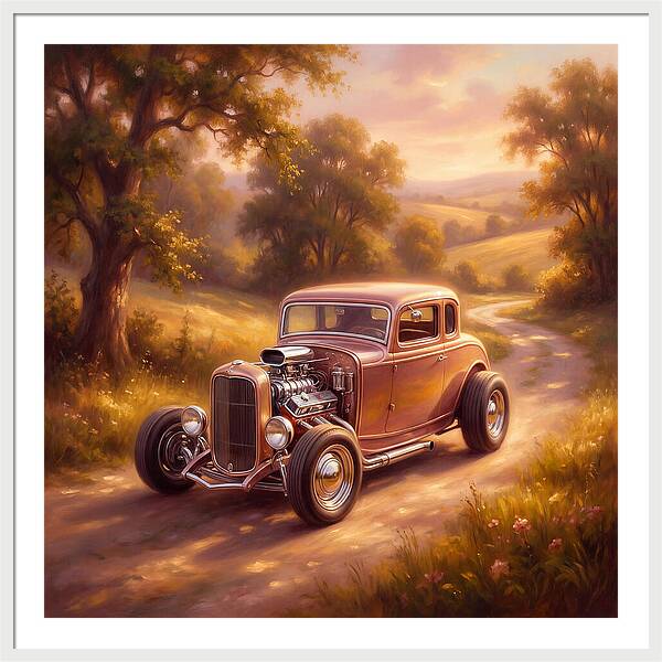 Hot Rod In A Serene Landscape