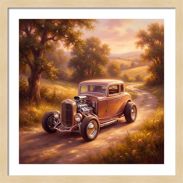 Hot Rod In A Serene Landscape