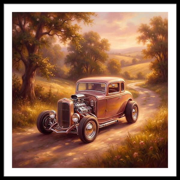 Hot Rod In A Serene Landscape
