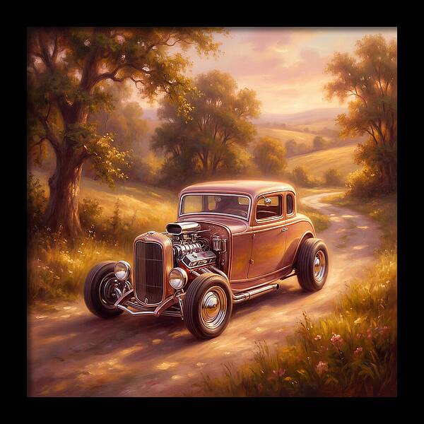 Hot Rod In A Serene Landscape