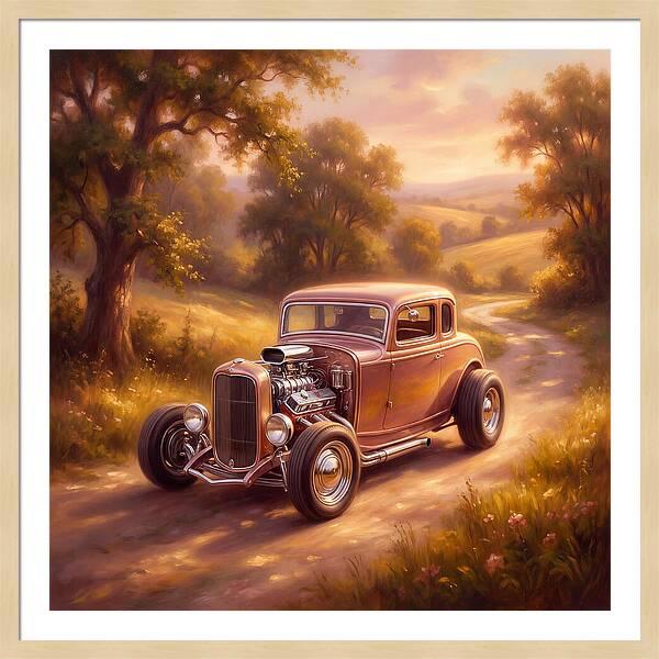 Hot Rod In A Serene Landscape