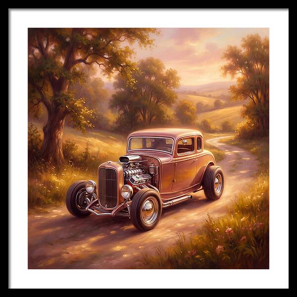 Hot Rod In A Serene Landscape