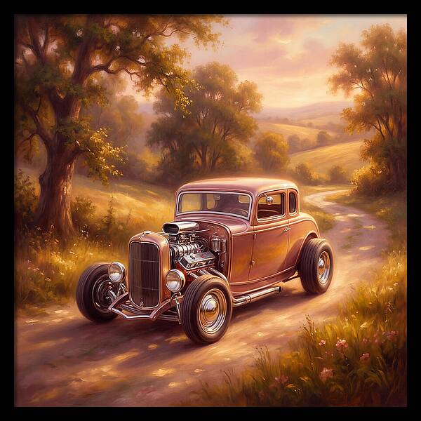 Hot Rod In A Serene Landscape