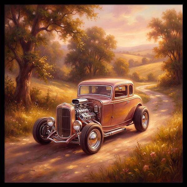 Hot Rod In A Serene Landscape