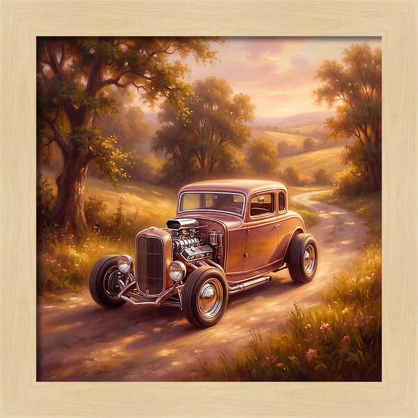 Hot Rod In A Serene Landscape