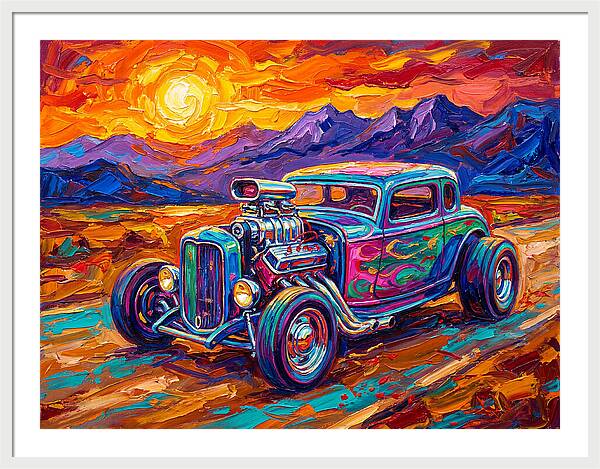 Hot Rod Under Sunset