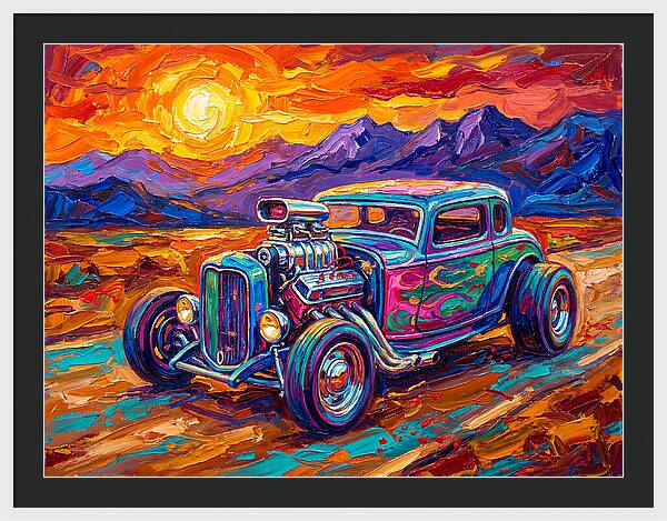 Hot Rod Under Sunset