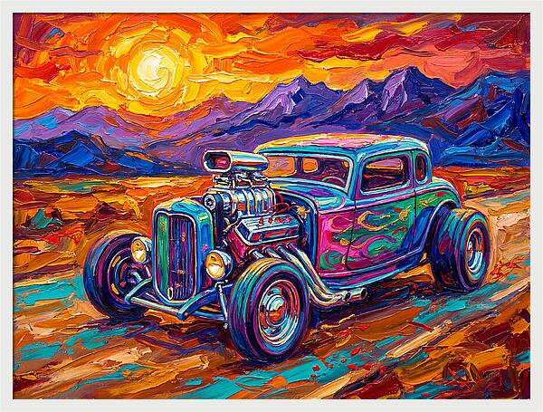 Hot Rod Under Sunset