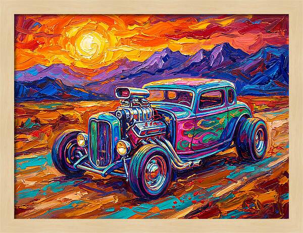 Hot Rod Under Sunset