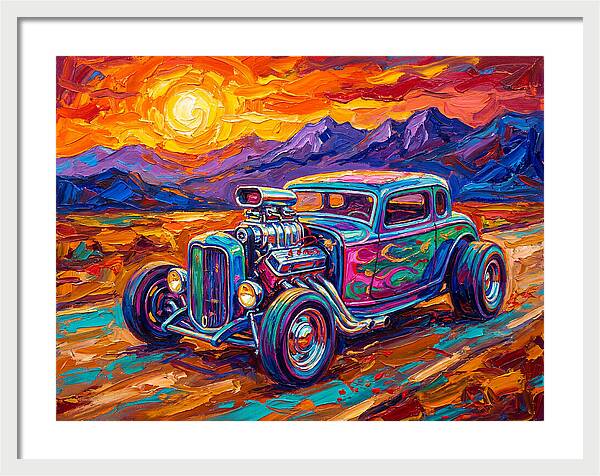 Hot Rod Under Sunset
