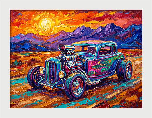 Hot Rod Under Sunset