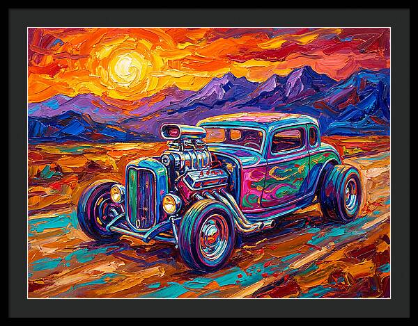 Hot Rod Under Sunset