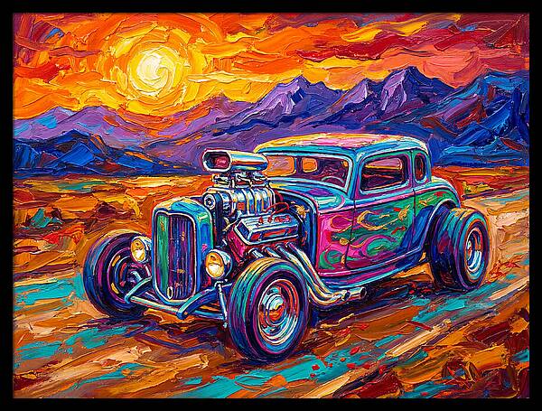 Hot Rod Under Sunset