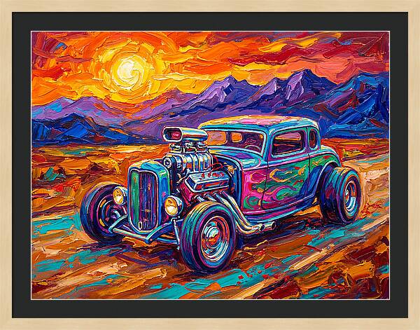 Hot Rod Under Sunset