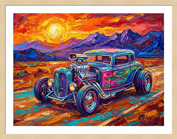 Hot Rod Under Sunset
