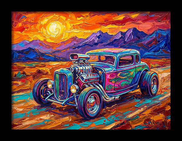 Hot Rod Under Sunset