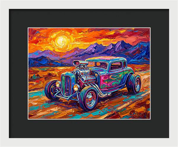 Hot Rod Under Sunset