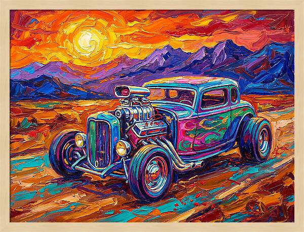 Hot Rod Under Sunset