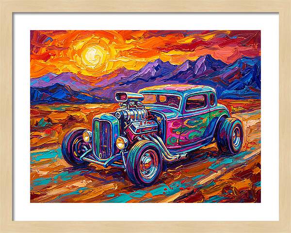 Hot Rod Under Sunset