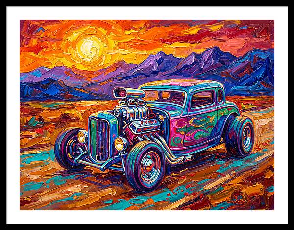 Hot Rod Under Sunset