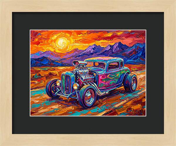 Hot Rod Under Sunset