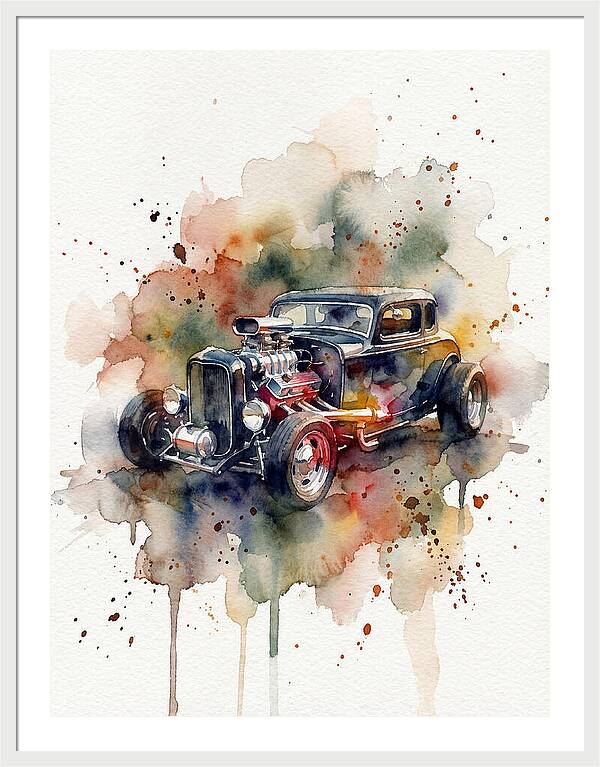 Hot Rod Watercolor Delight