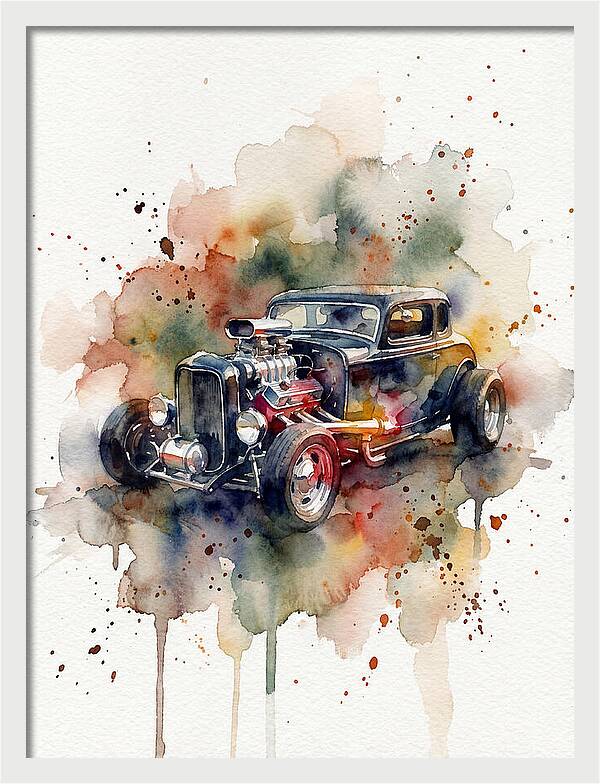 Hot Rod Watercolor Delight