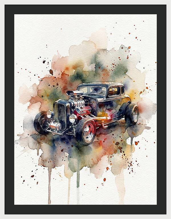 Hot Rod Watercolor Delight