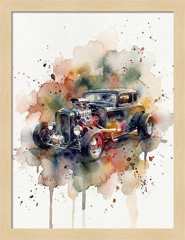 Hot Rod Watercolor Delight