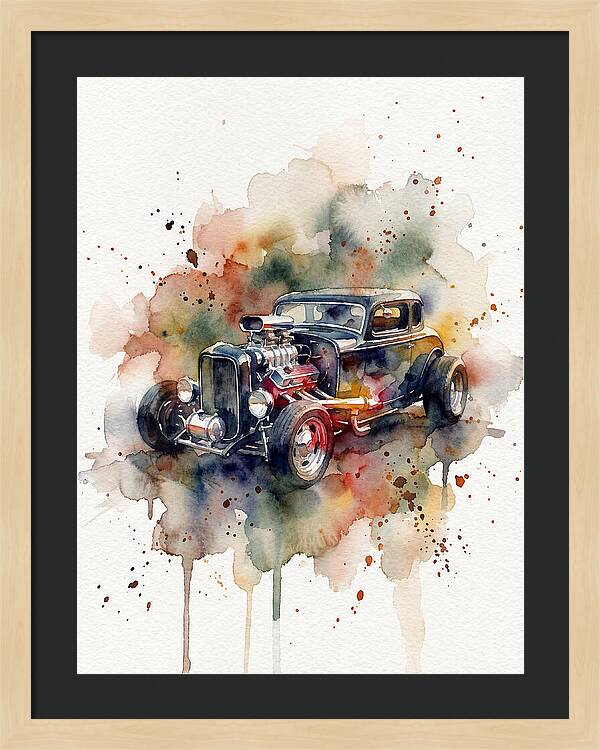 Hot Rod Watercolor Delight