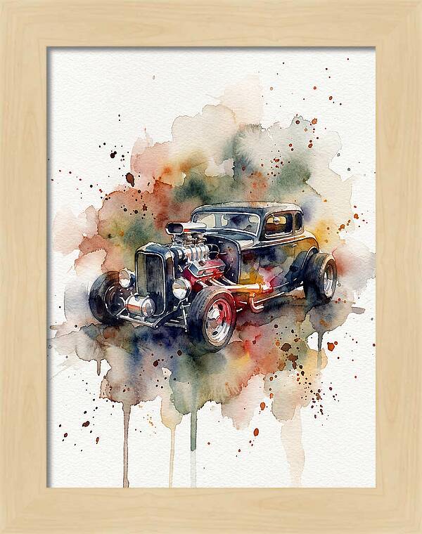 Hot Rod Watercolor Delight