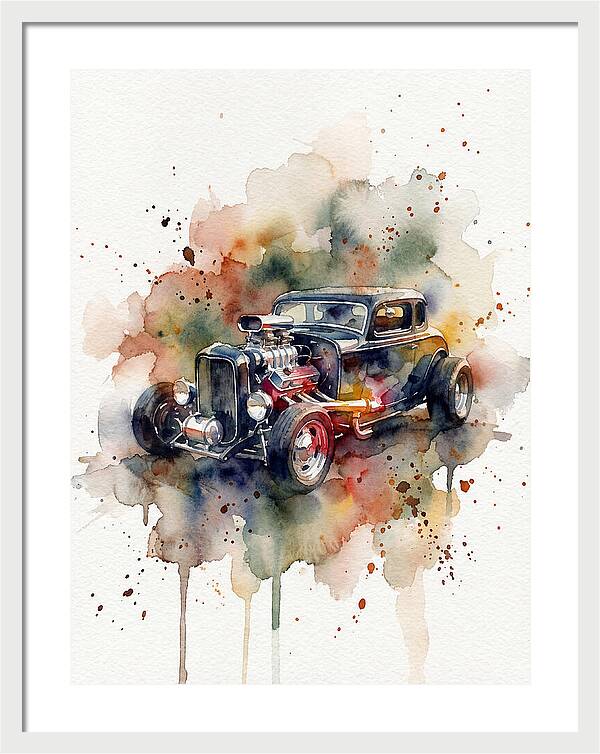 Hot Rod Watercolor Delight