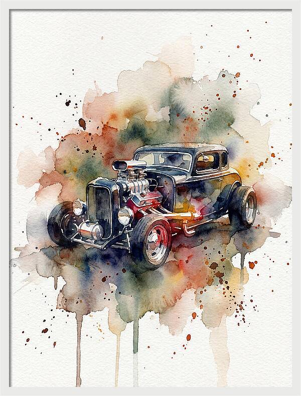 Hot Rod Watercolor Delight