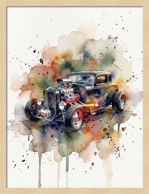 Hot Rod Watercolor Delight