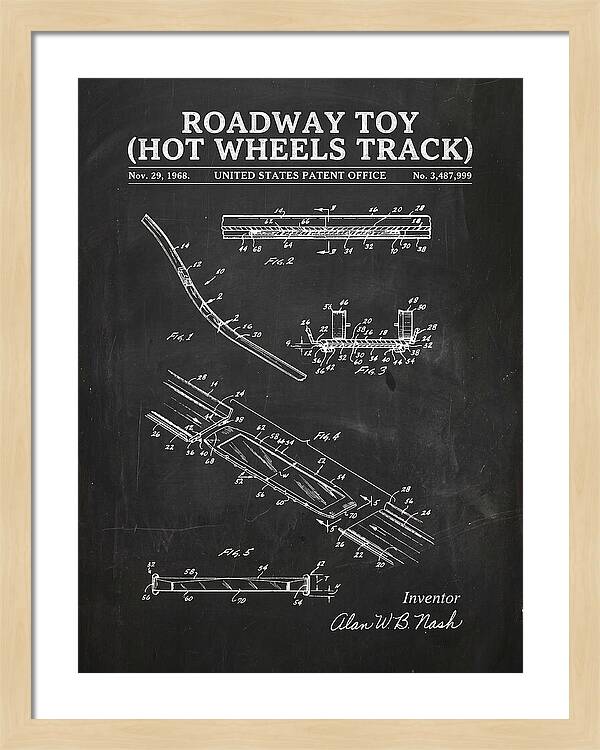 Hot Wheels Track Roadway Toy Chalkboard Patent Us3487999a
