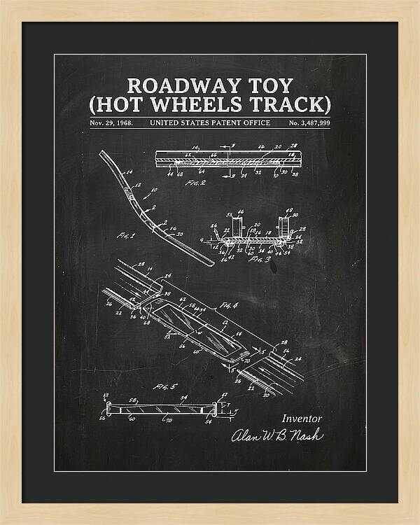Hot Wheels Track Roadway Toy Chalkboard Patent Us3487999a