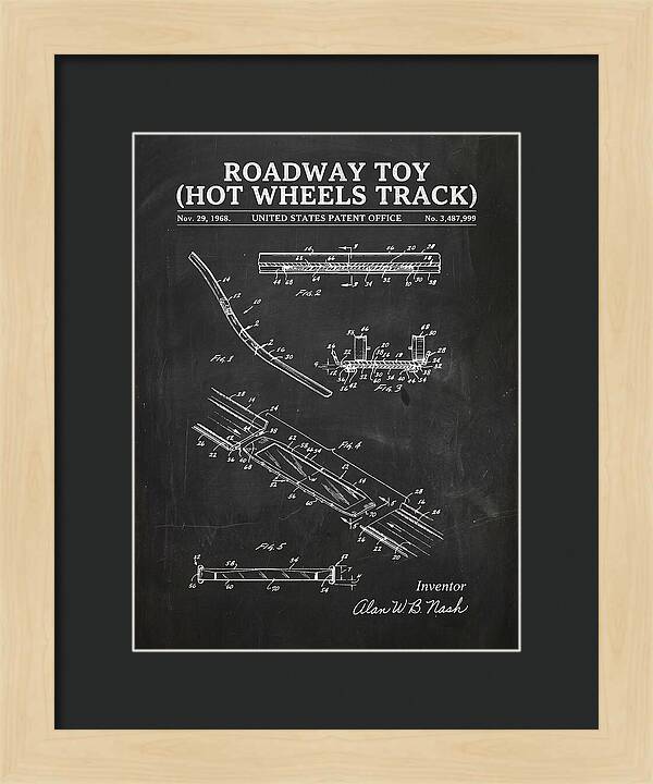 Hot Wheels Track Roadway Toy Chalkboard Patent Us3487999a