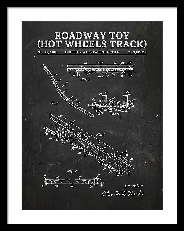 Hot Wheels Track Roadway Toy Chalkboard Patent Us3487999a